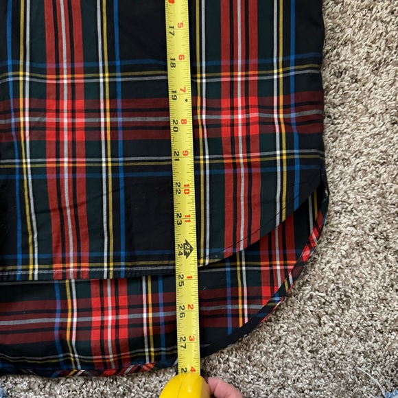 J Crew 6 tartan Buchanan plaid embellished garçon tunic button up top holiday - Picture 14 of 14